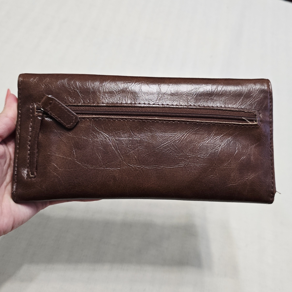 Kenneth Cole Reaction Brown Leather Continental Wallet - Picture 10 of 12